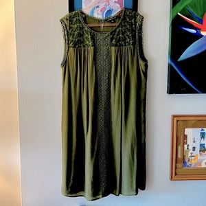 Zac & Rachel sack type dress, size 2X, dark green, fully lined, worn once.